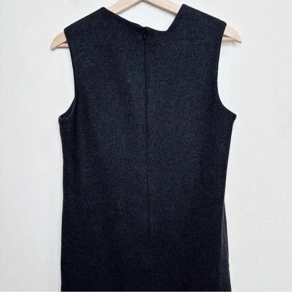 Lanvin Paris Wool Womens 40 Sleeveless Grey Sheath Dress - Picture 10 of 12